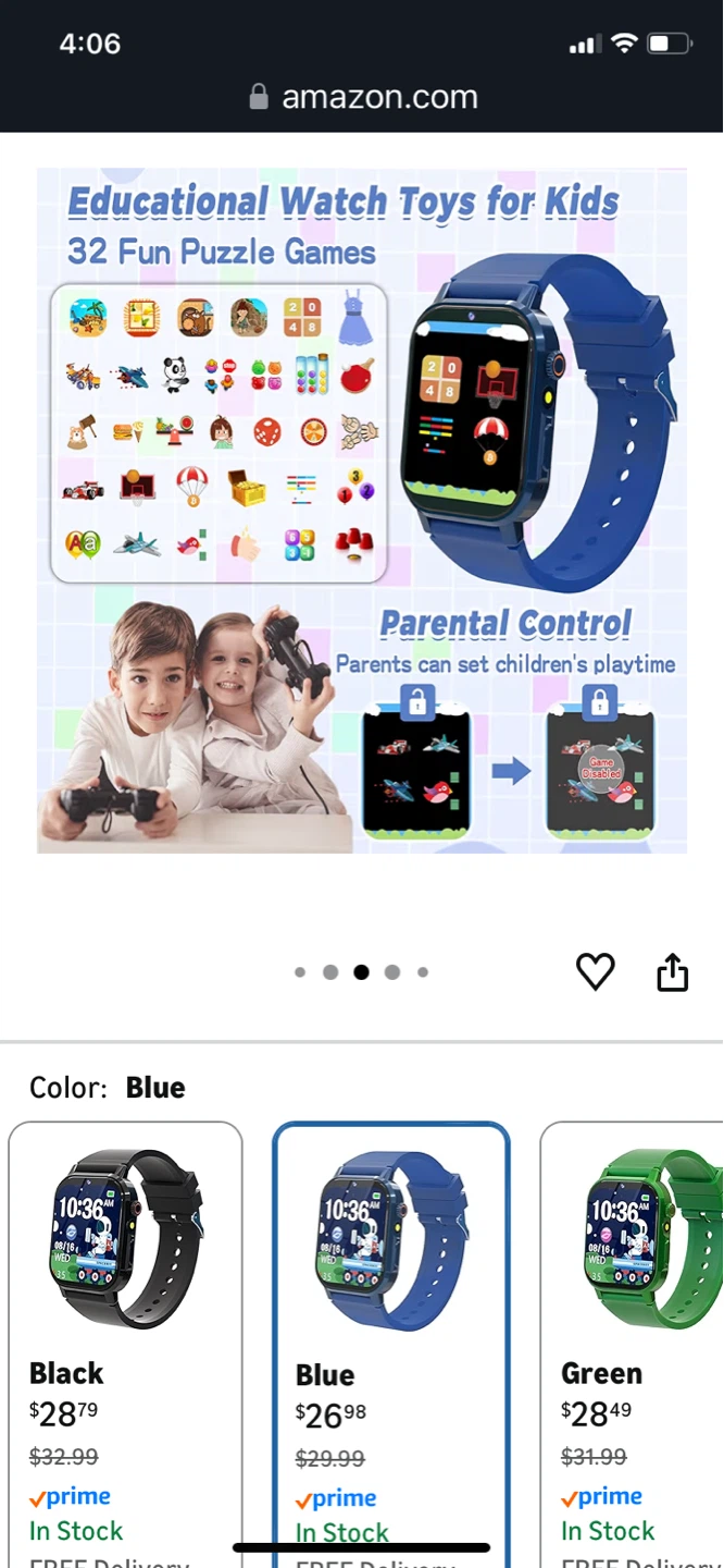 Best gift -Blue Kids Smart Watch with HD Camera and Games - photo 4