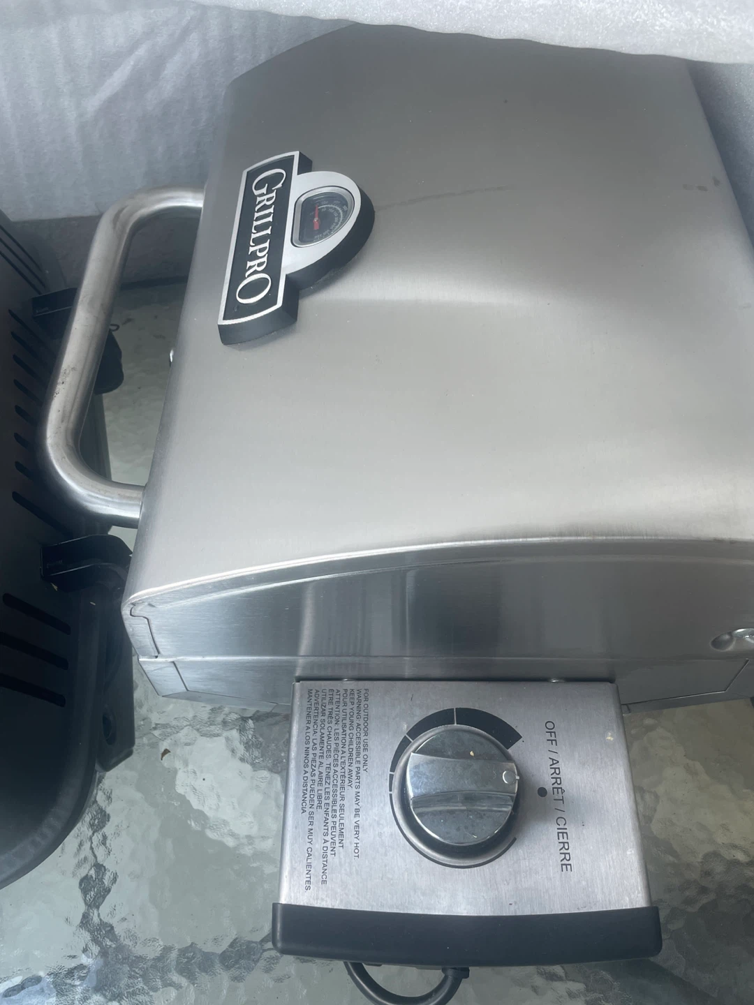 GrillPro Table Top Portable Electric Grill in Stainless Steel