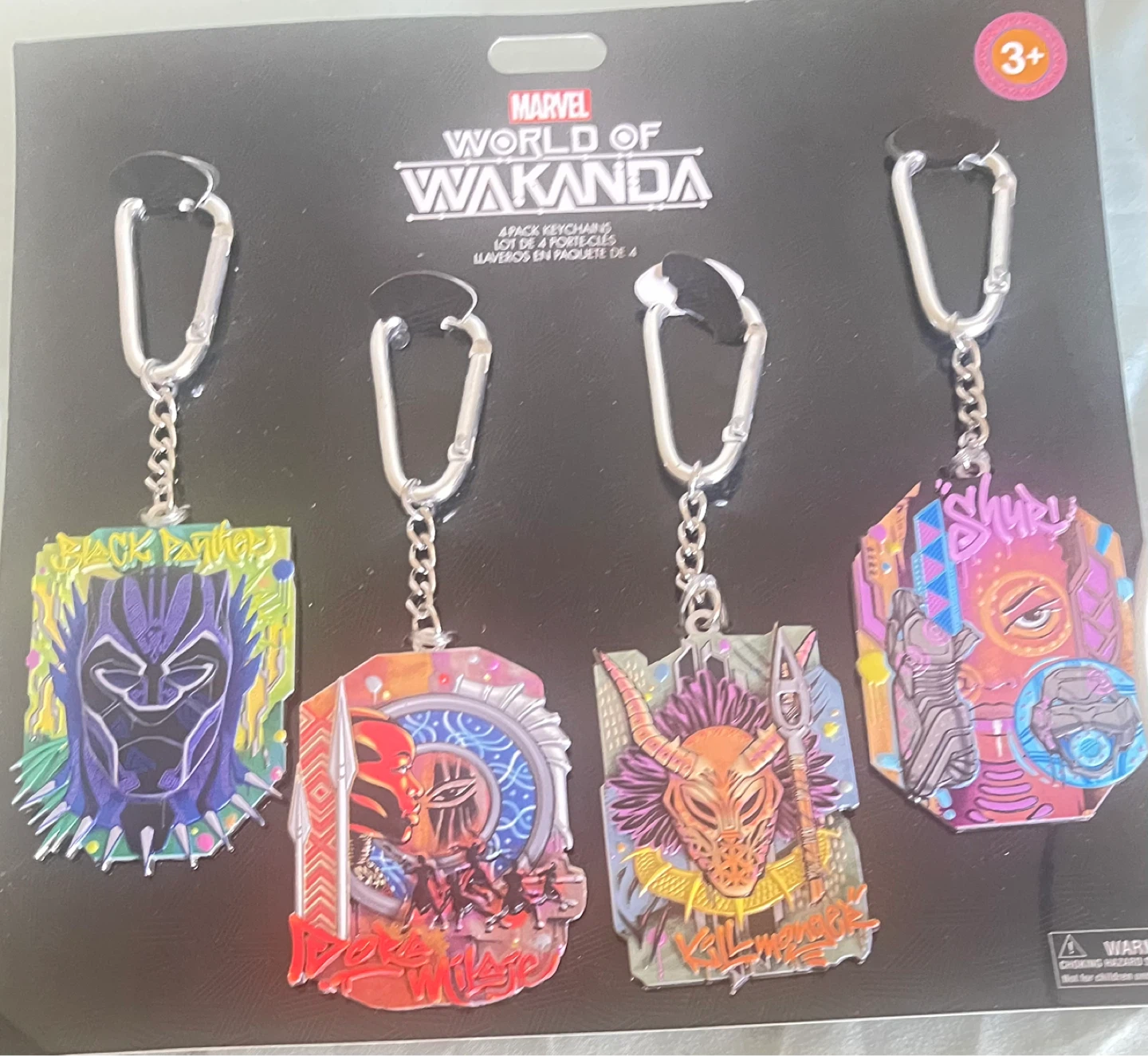 Brand New Marvel Black Panther 4 Pack of Metal Keychains