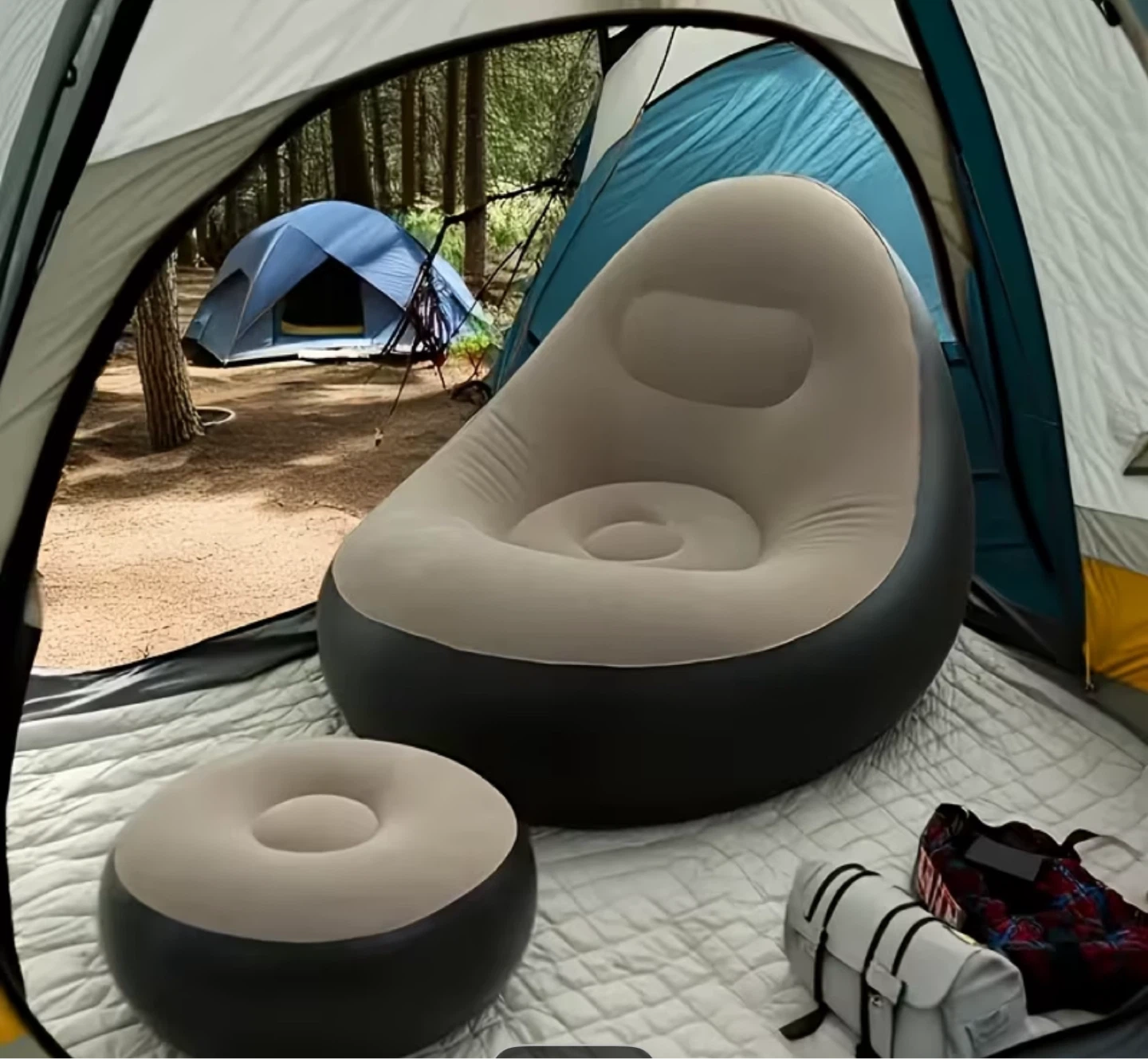 Inflatable Sofa Set with Ottoman Footrest