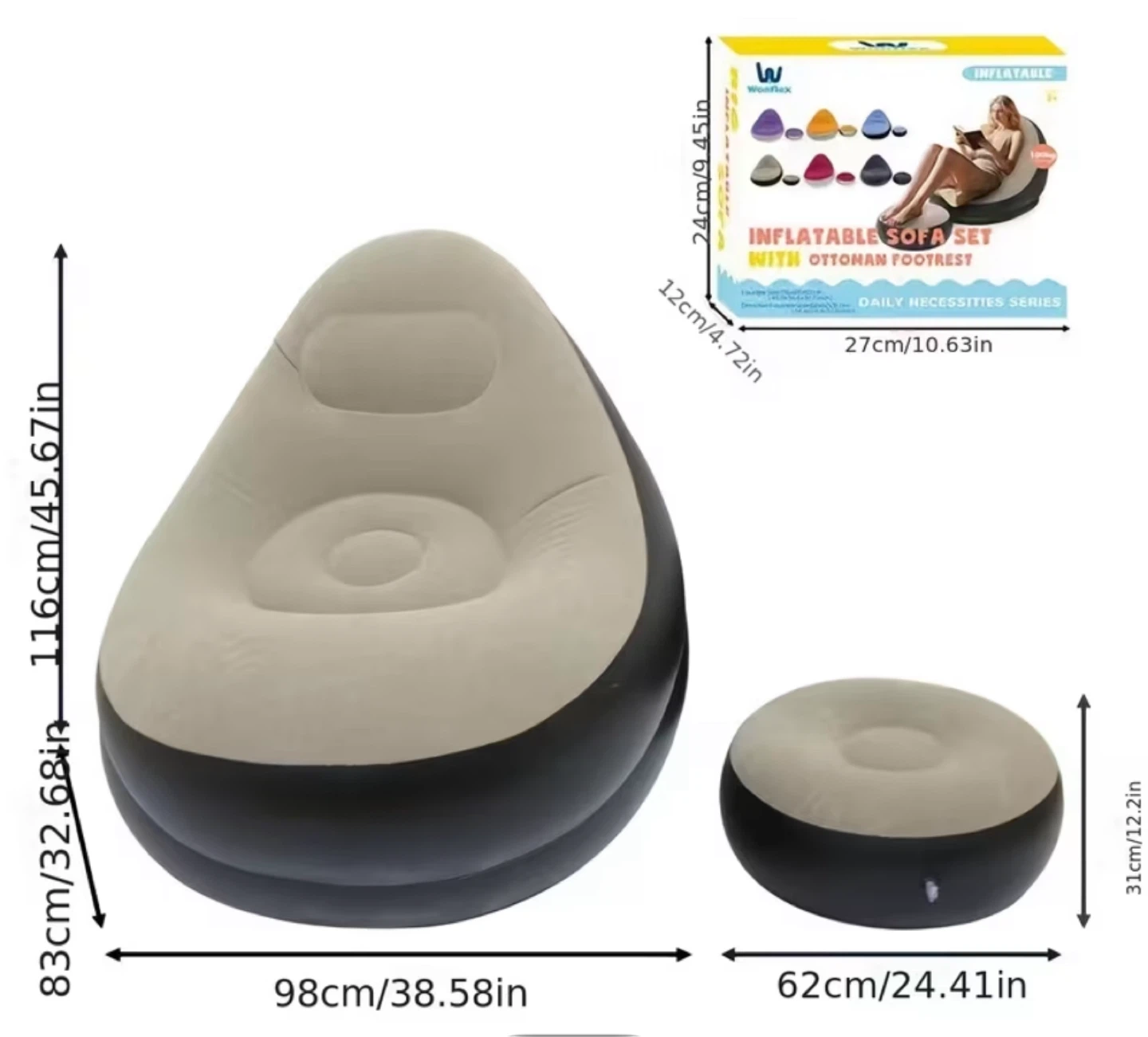 Inflatable Sofa Set with Ottoman Footrest - photo 2
