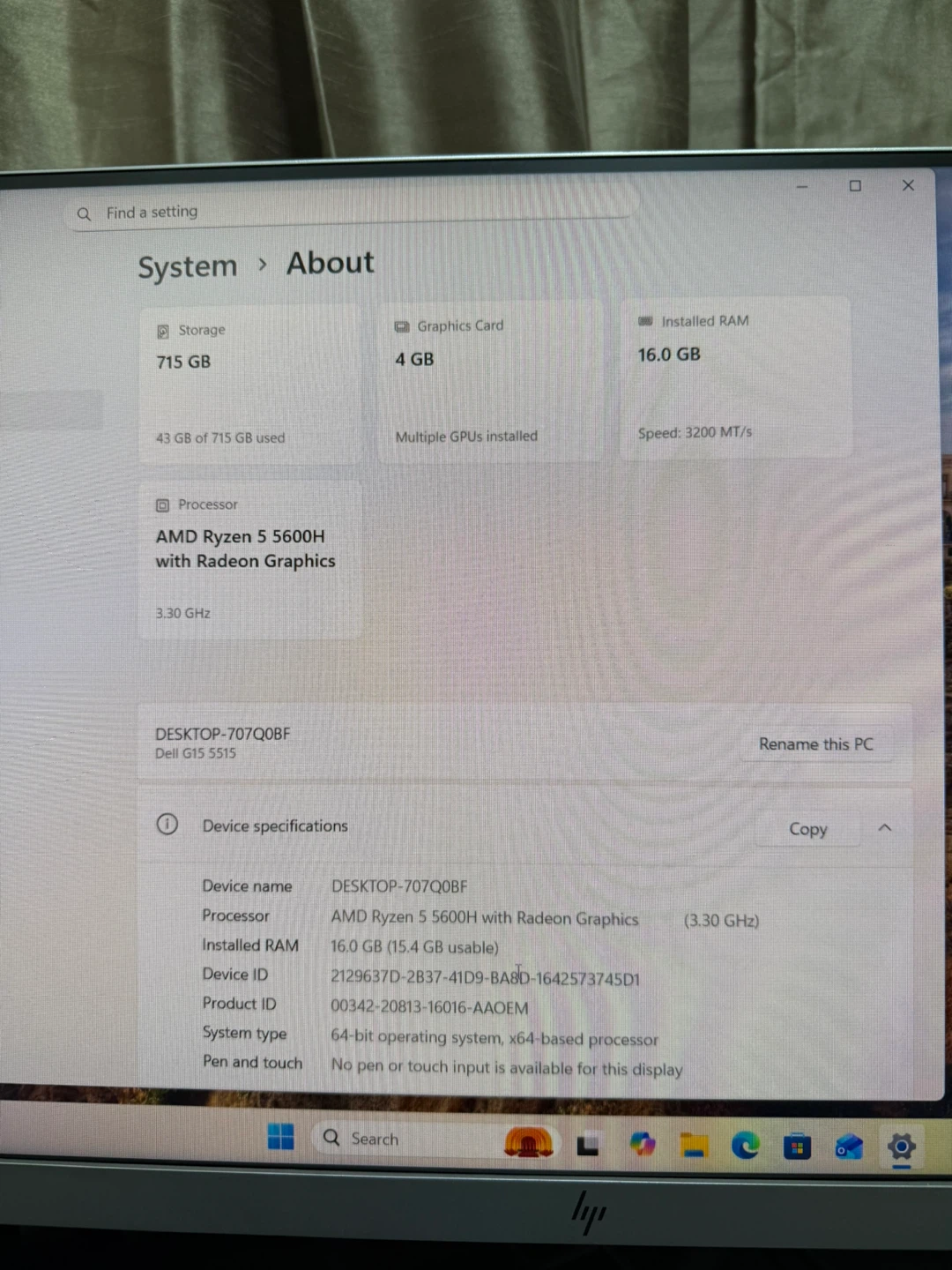 Dell G15 5515