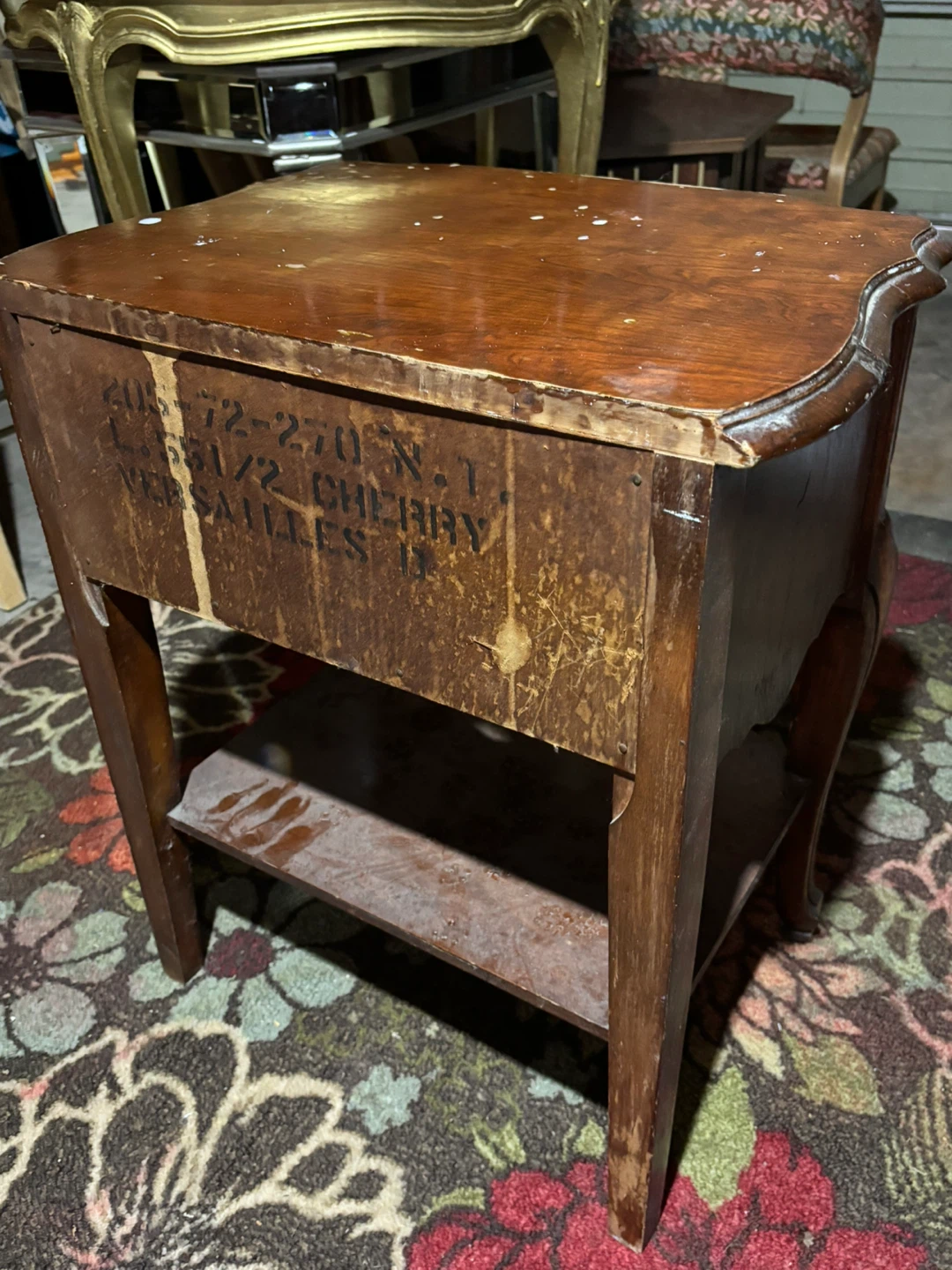 Vintage Wooden End Table with Drawer - photo 2