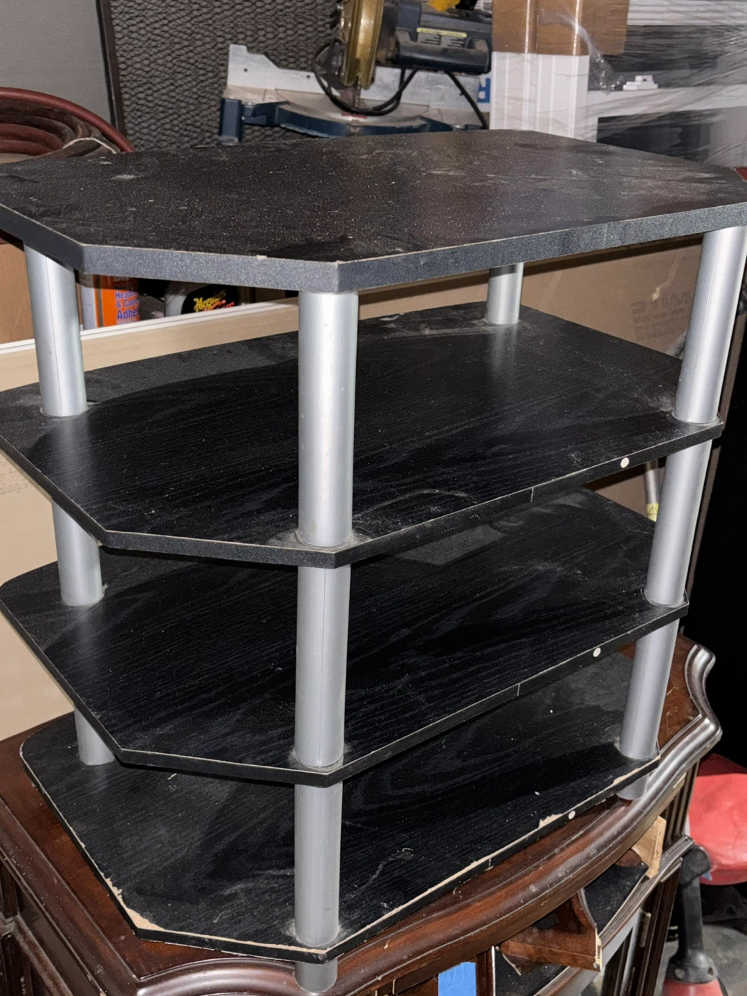 Black 4-Tier Audio/Video Stand