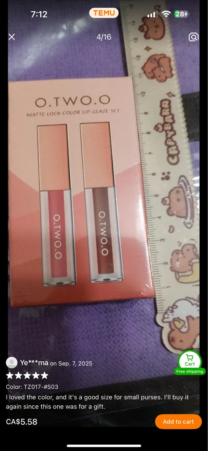 O.TWO.O Matte Lock-Color Lip Glaze Set