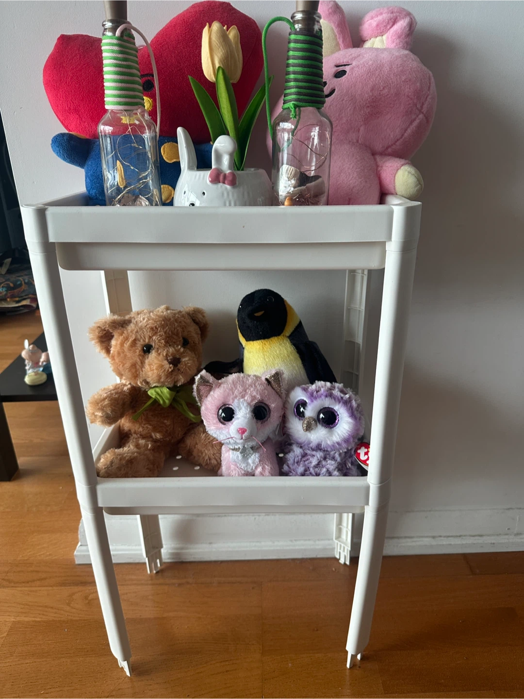 White Two-Tier Storage Cart