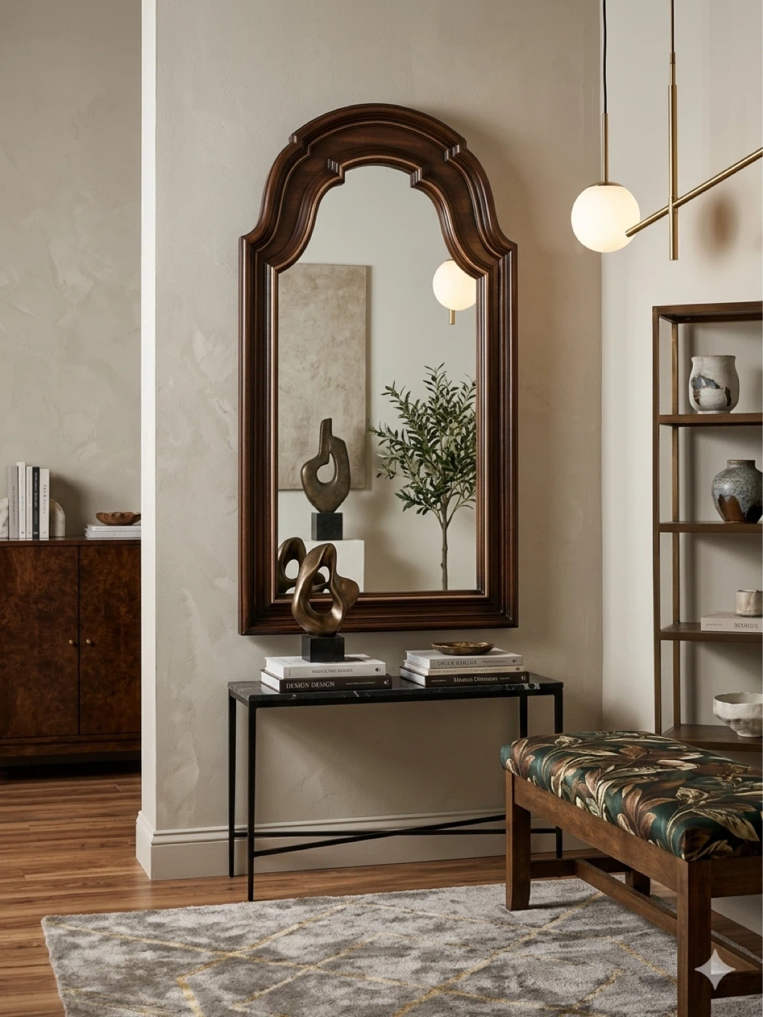 Large Wooden Arch Mirror