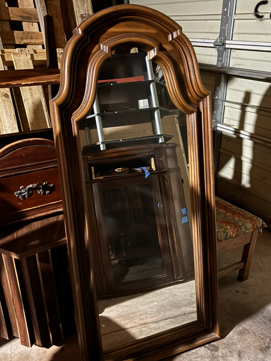 Large Wooden Arch Mirror - photo 3