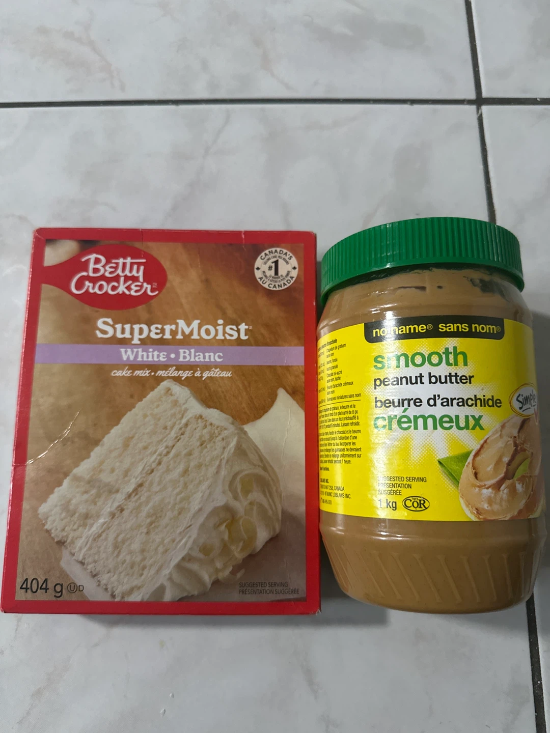 No Name Smooth Peanut Butter & Betty Crocker White Cake Mix