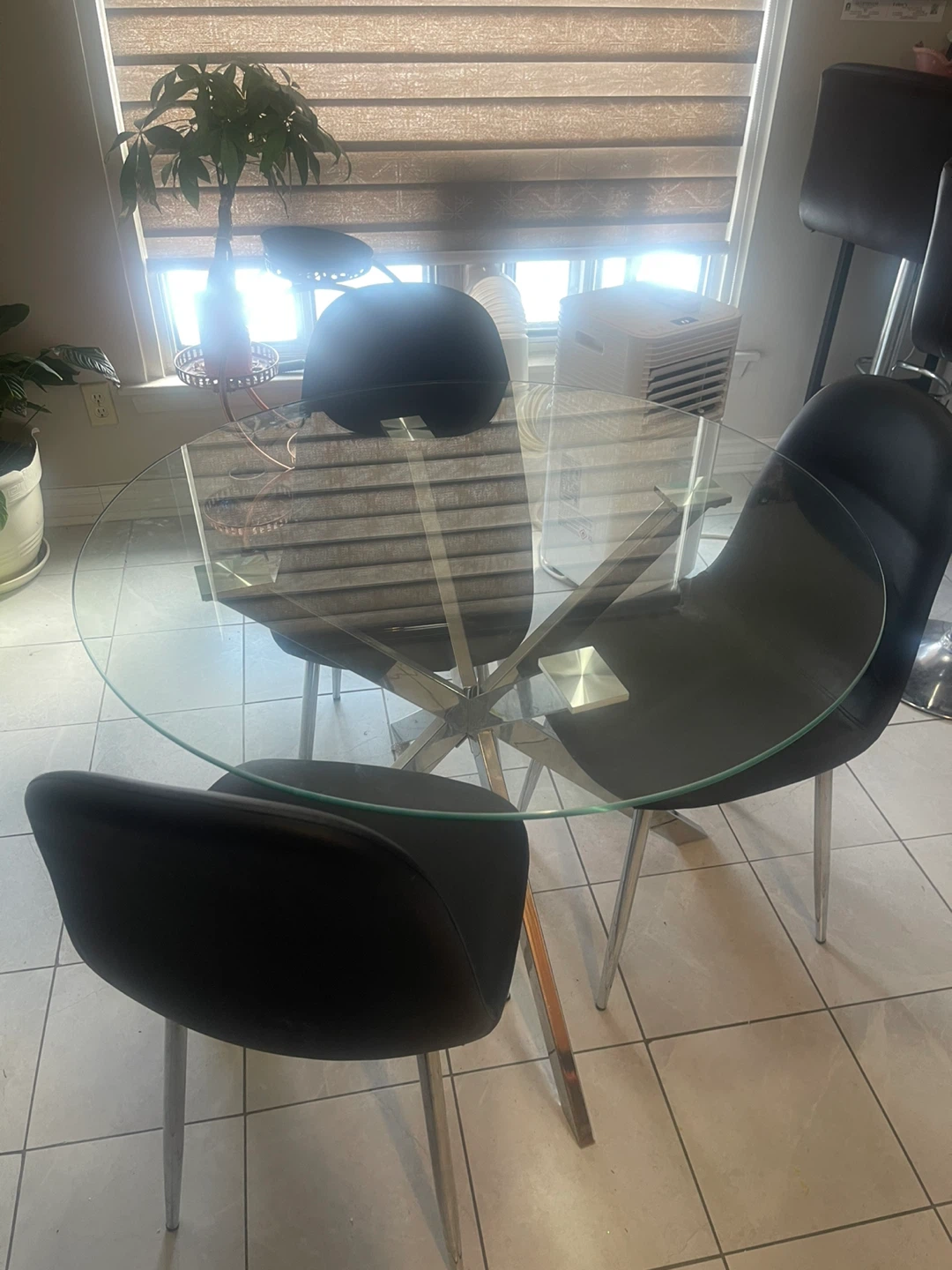 Glass Dining Table Set with 3 Chairs - photo 2