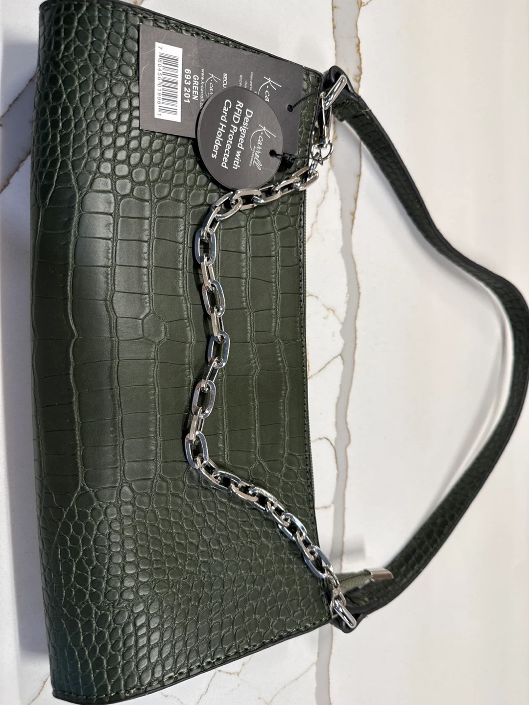 K.Carroll Croc Embossed Shoulder Bag - Green - photo 2
