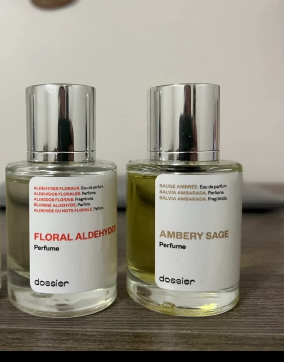 Dossier Floral Aldehydes & Ambery Sage Perfume Bottles