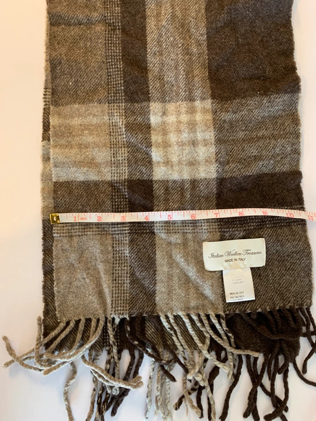 Italian Woollen Treasures Plaid Scarf - 100% Recycled Cashmere - photo 4