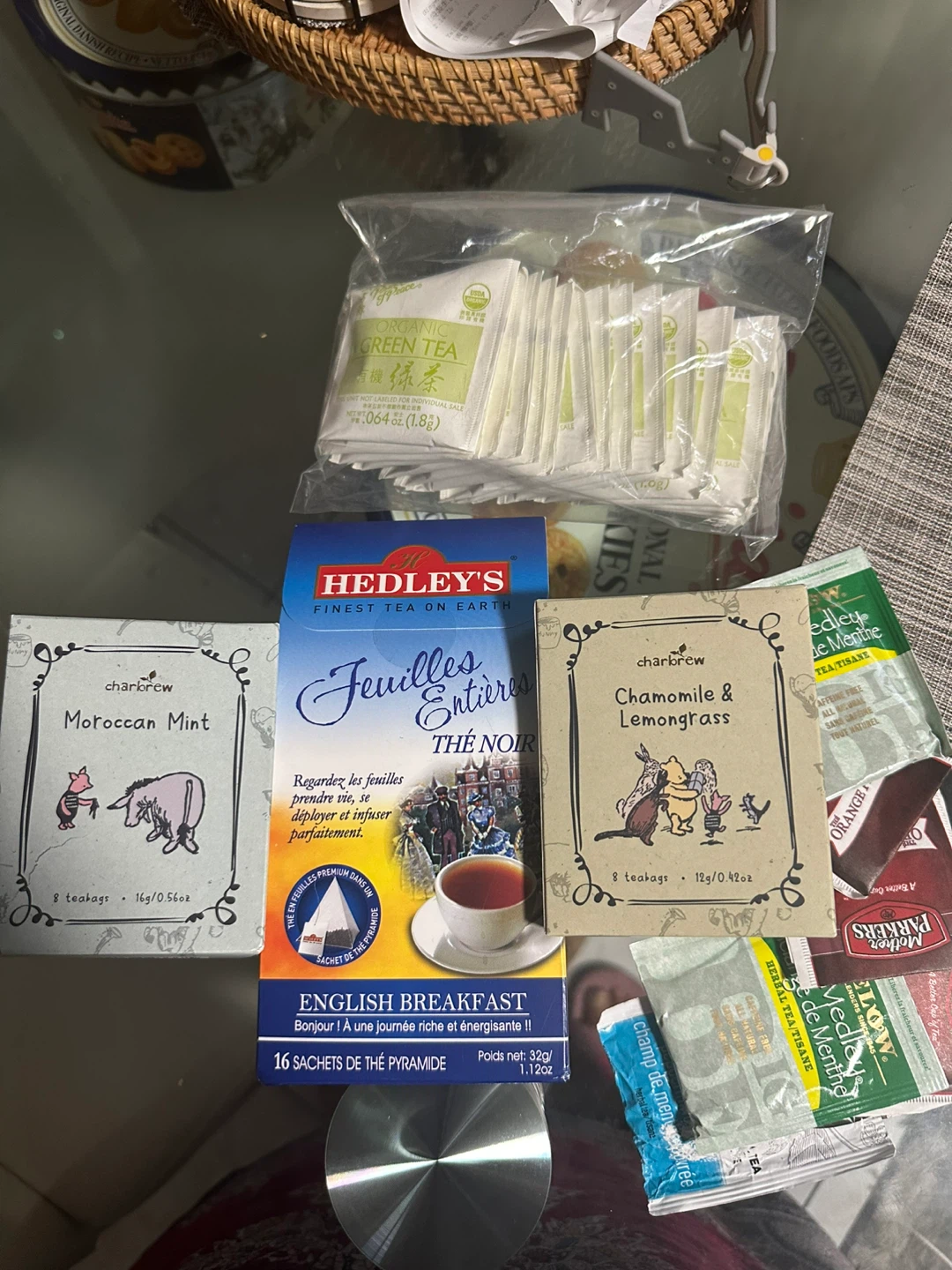 Assorted Tea Bags - Charbrew, Hedley's, Organic Green Tea