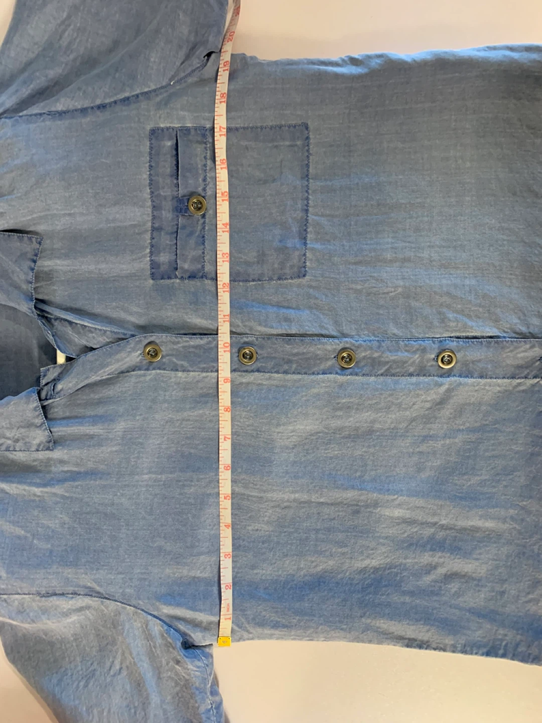 Potomac Collection Blue Silk Short Sleeve Shirt - Size S - photo 4