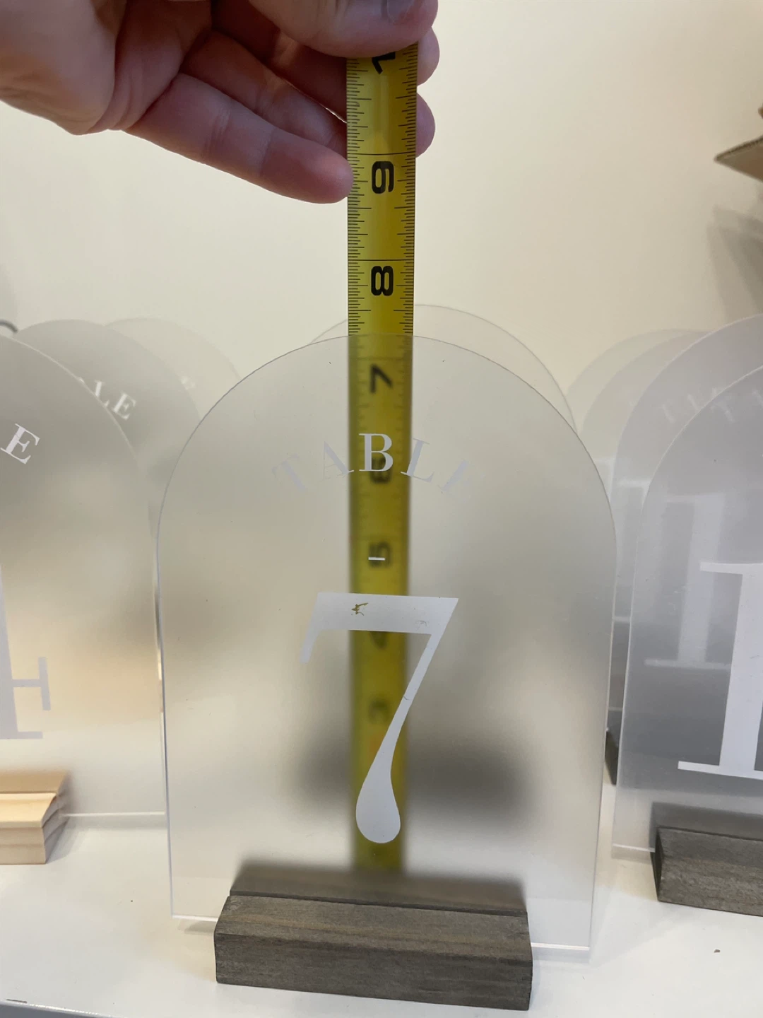 Set of 14 Frosted Acrylic Arch Table Numbers - photo 5