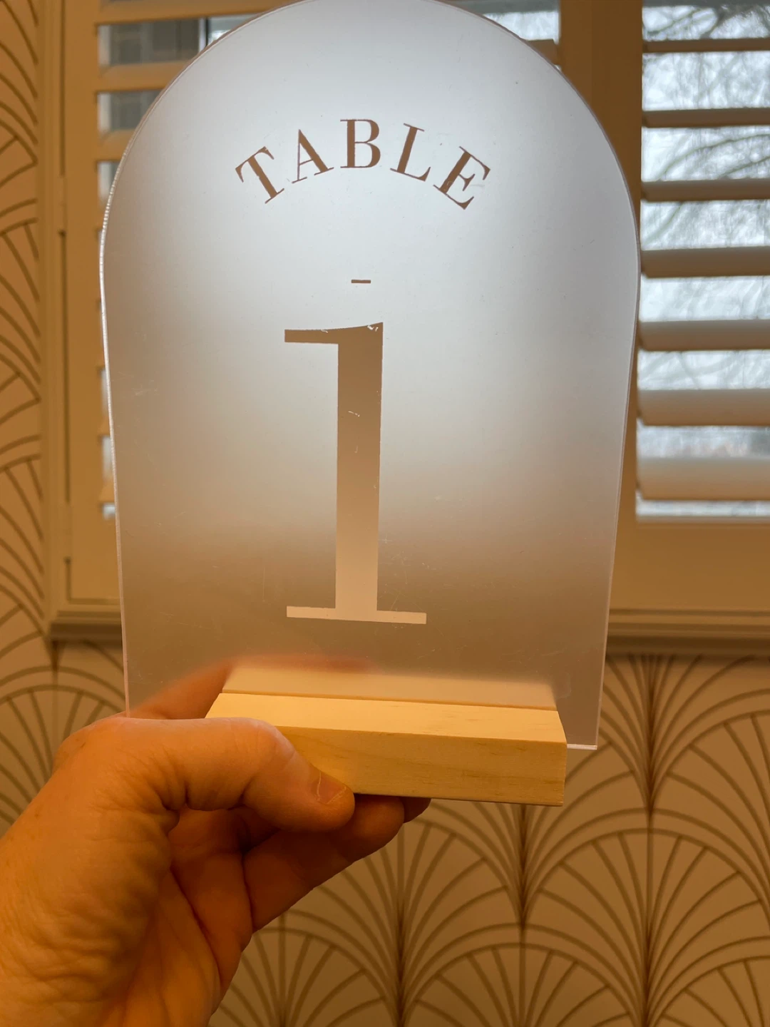 Set of 14 Frosted Acrylic Arch Table Numbers - photo 2