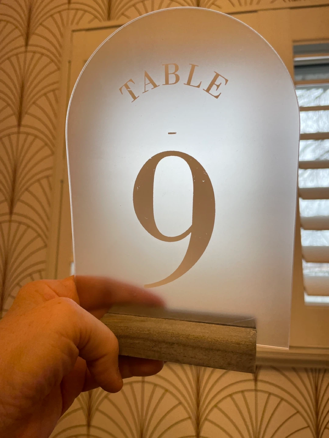 Set of 14 Frosted Acrylic Arch Table Numbers - photo 3