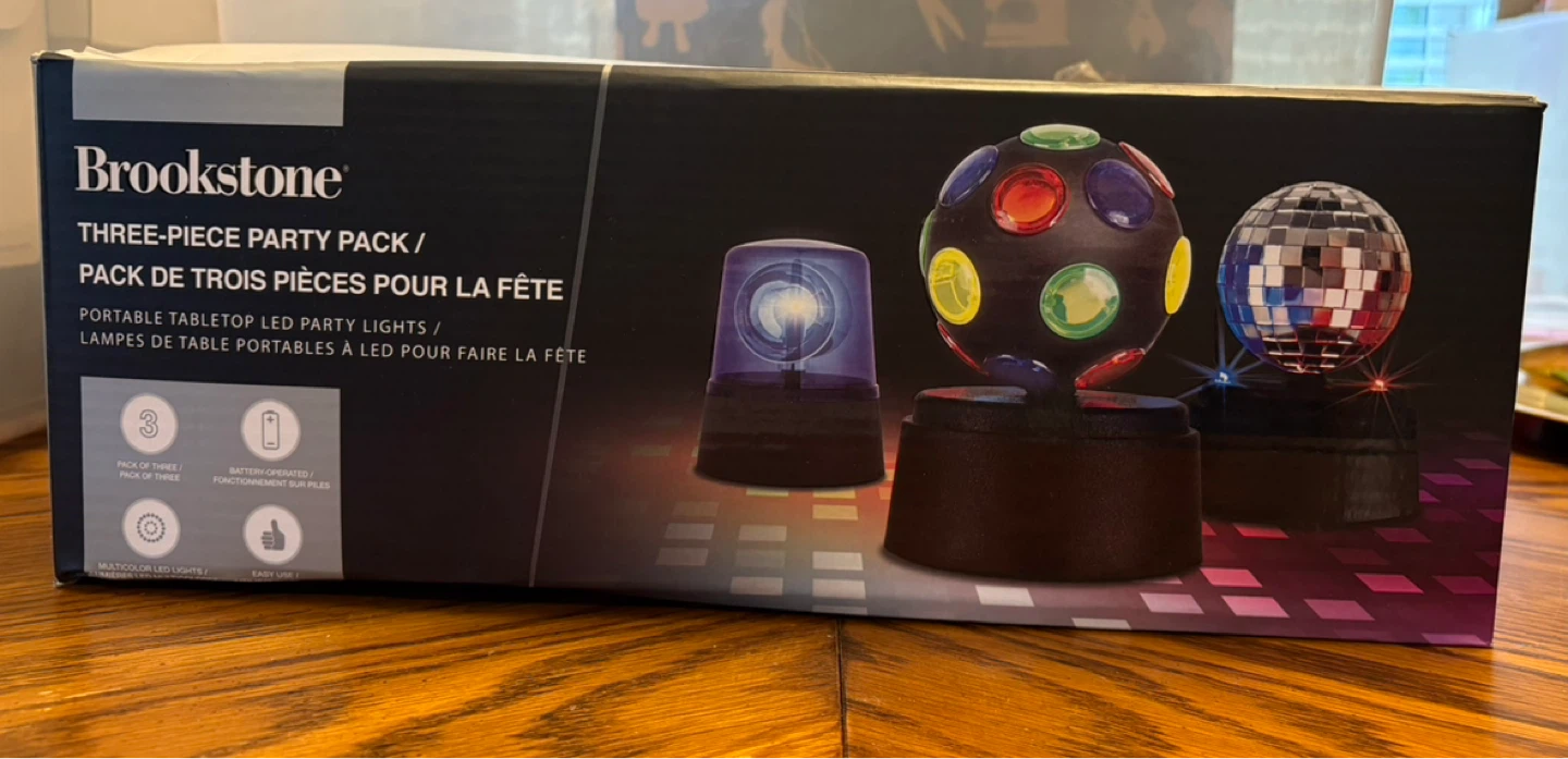 ✨✨Brookstone Three-Piece Party Pack Portable LED Tabletop Lights
