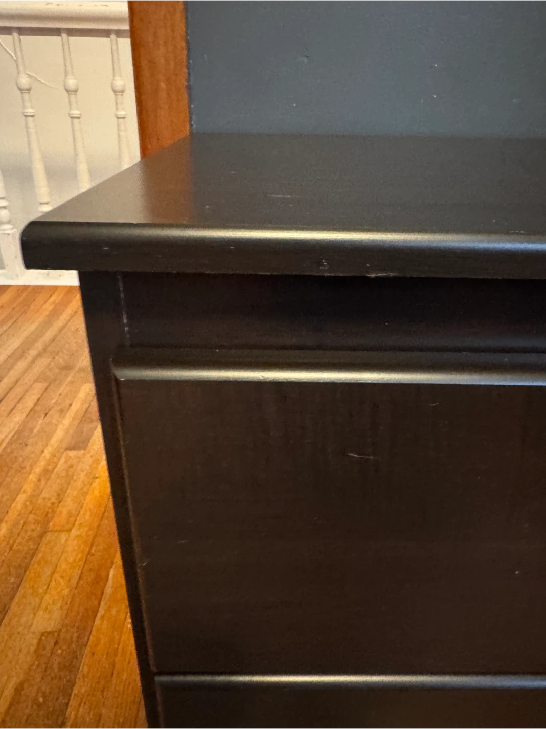 Dark Brown 2-Drawer Nightstand - photo 2