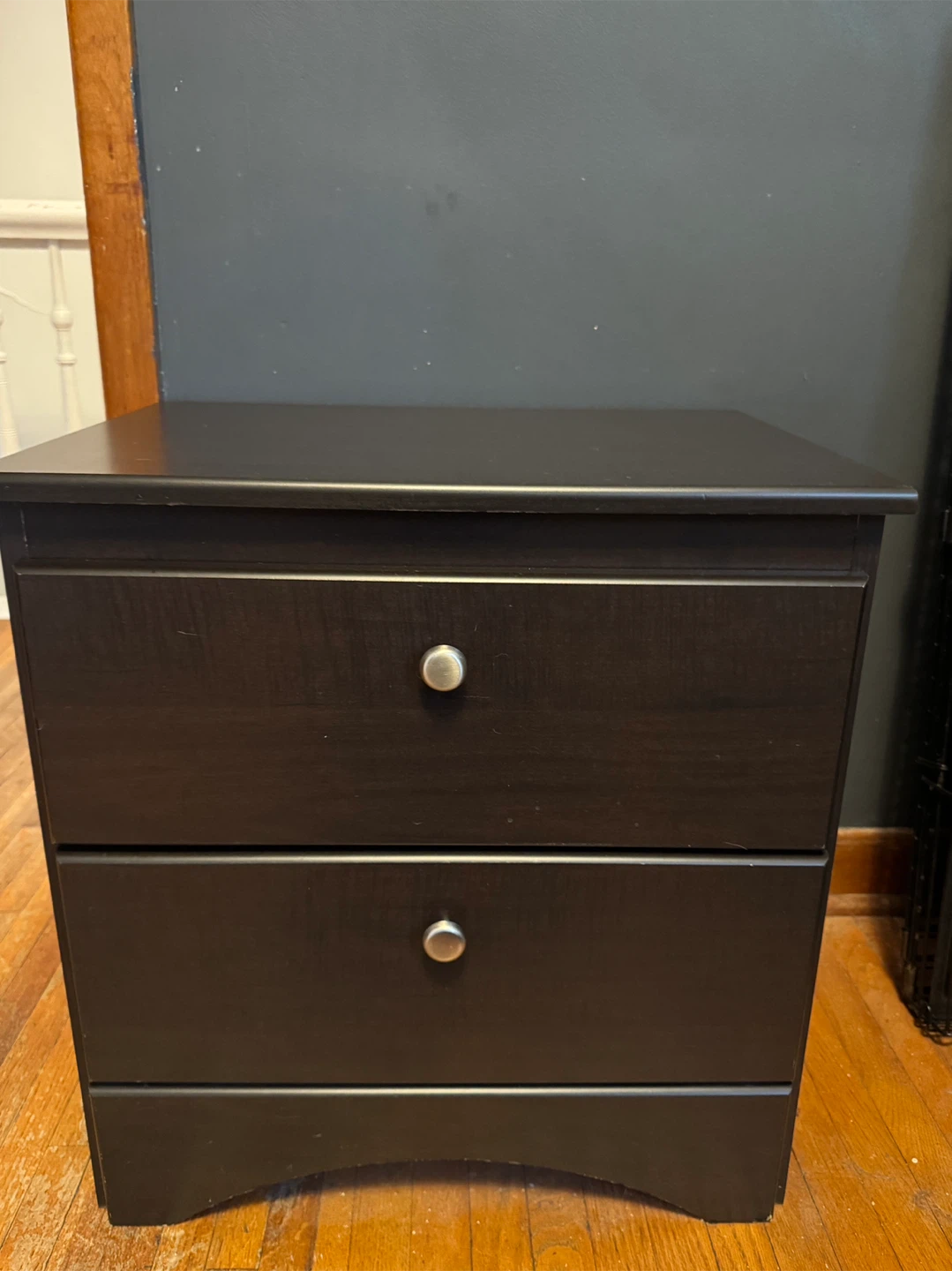 Dark Brown 2-Drawer Nightstand