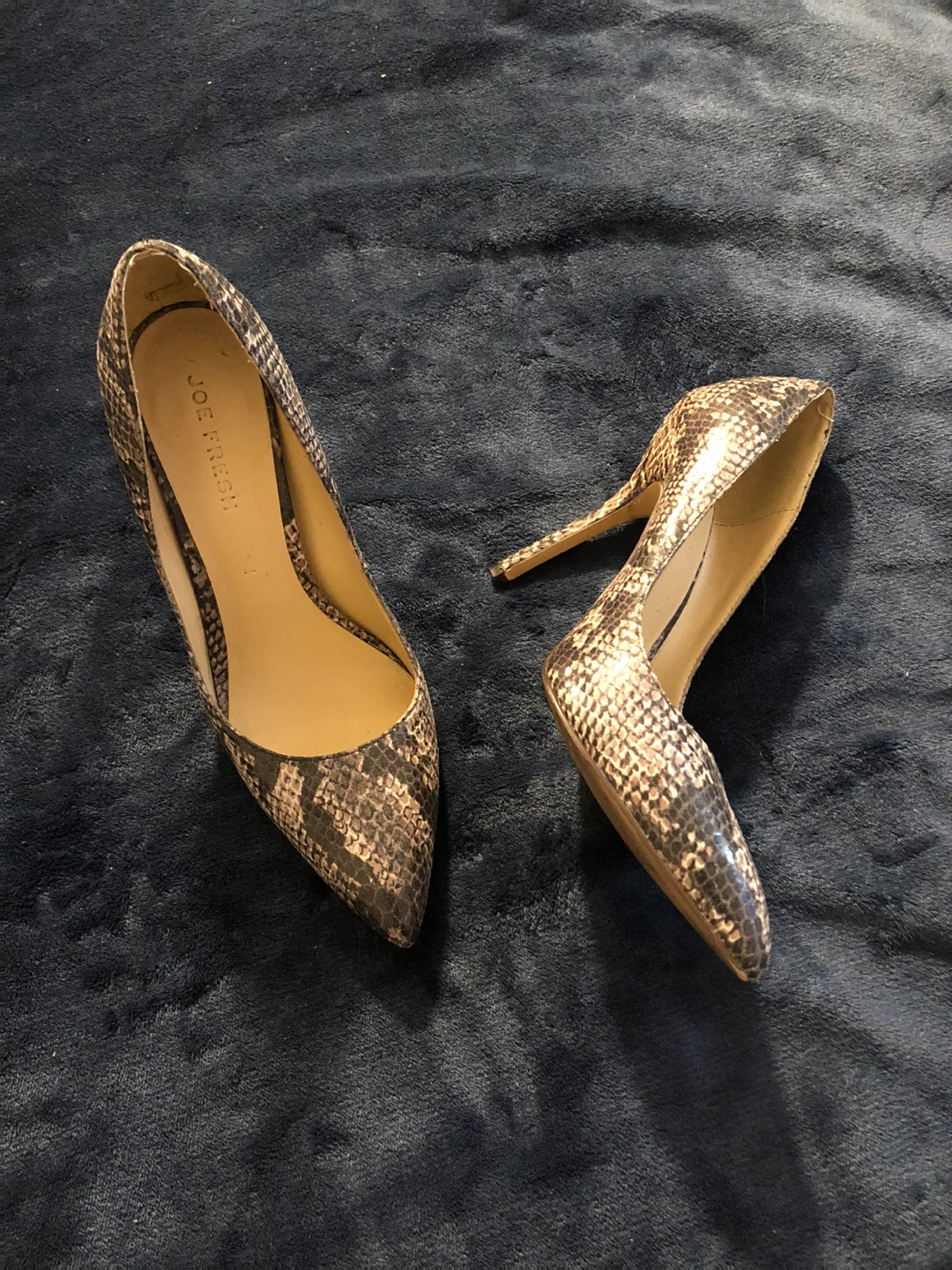 Snakeskin Print Heels