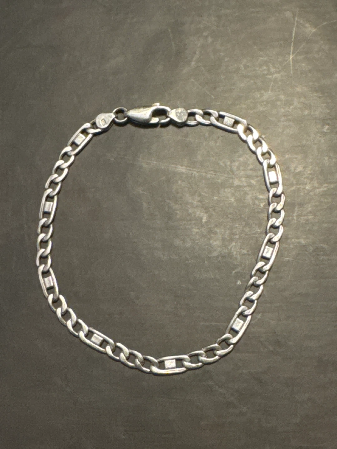Silver Figaro Chain Bracelet