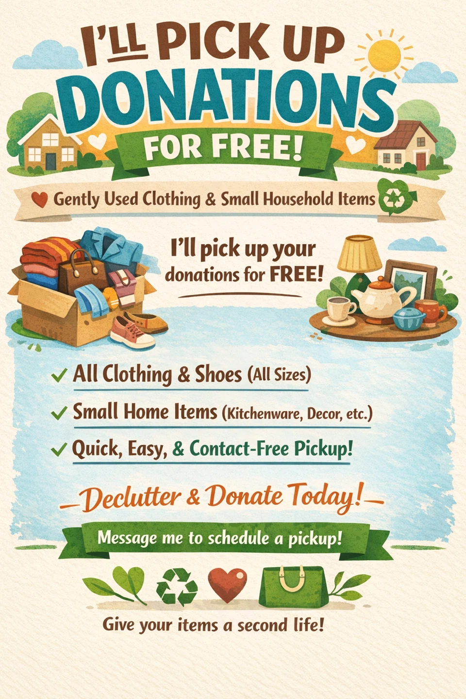 Free Pickup for Gently Used Clothing & Small Household Items