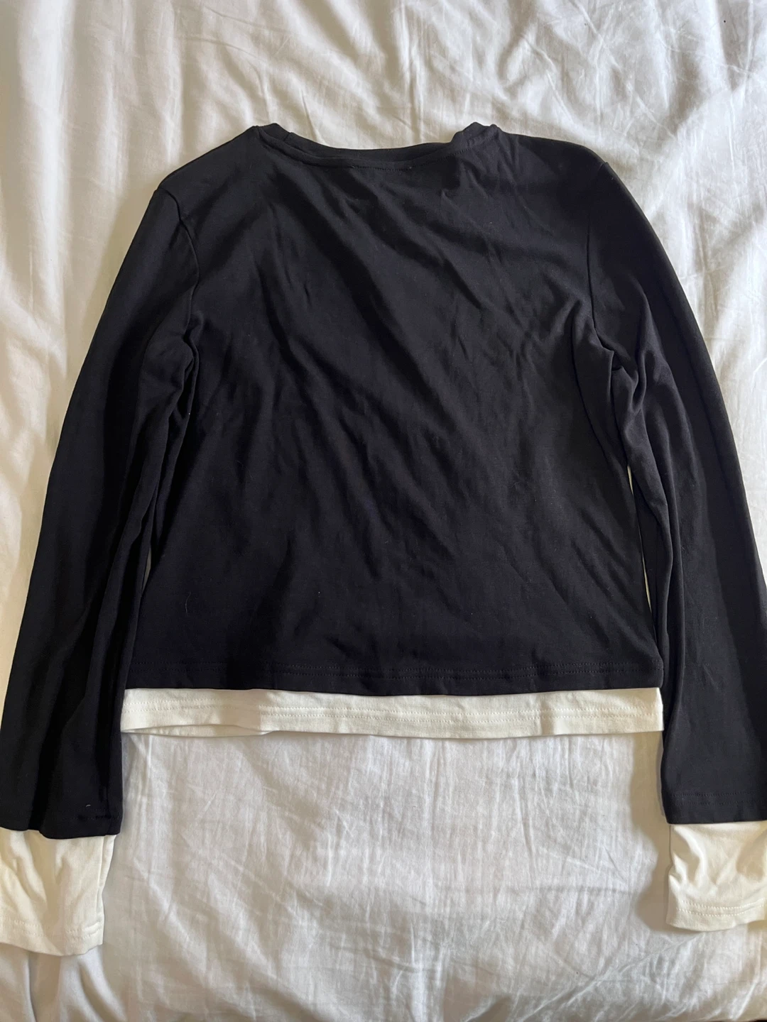 Prada Black & White Long Sleeve Layered Top - photo 2