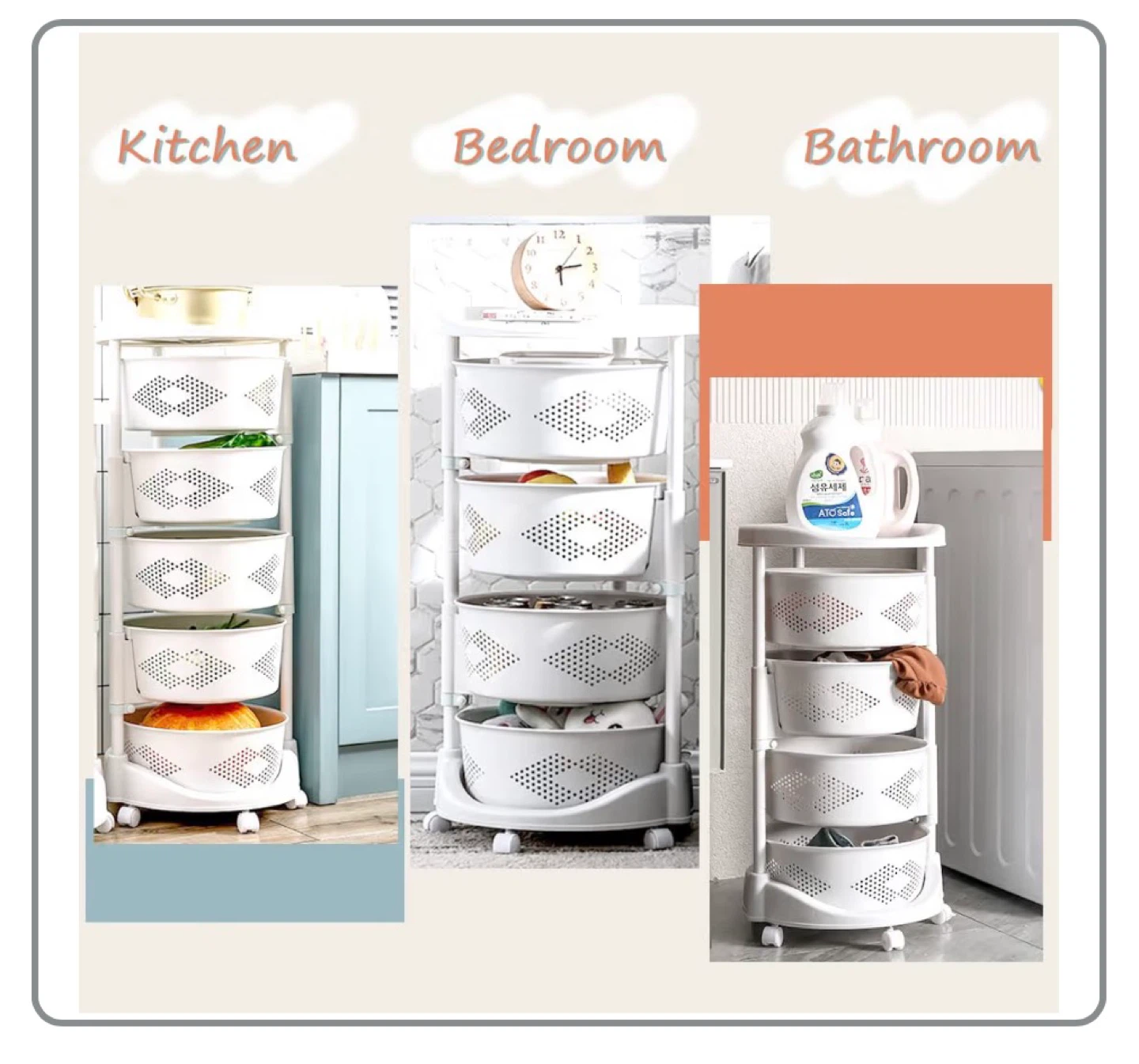 Radokalv White 5-Tier Rotating Storage Basket - photo 3