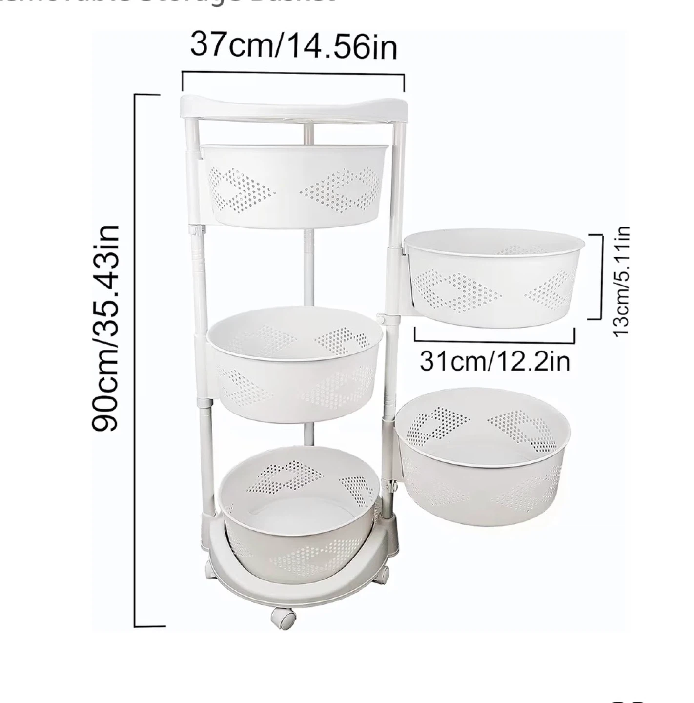 Radokalv White 5-Tier Rotating Storage Basket - photo 2