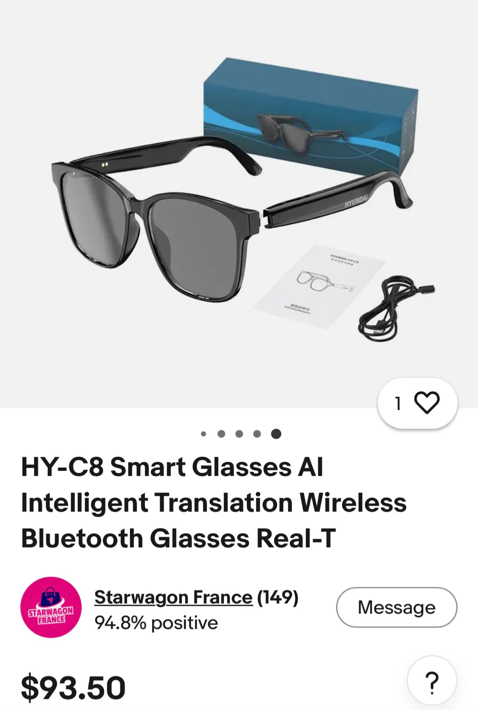 HYUNDAI HY-C8 Smart Glasses AI Wireless Bluetooth Glasses