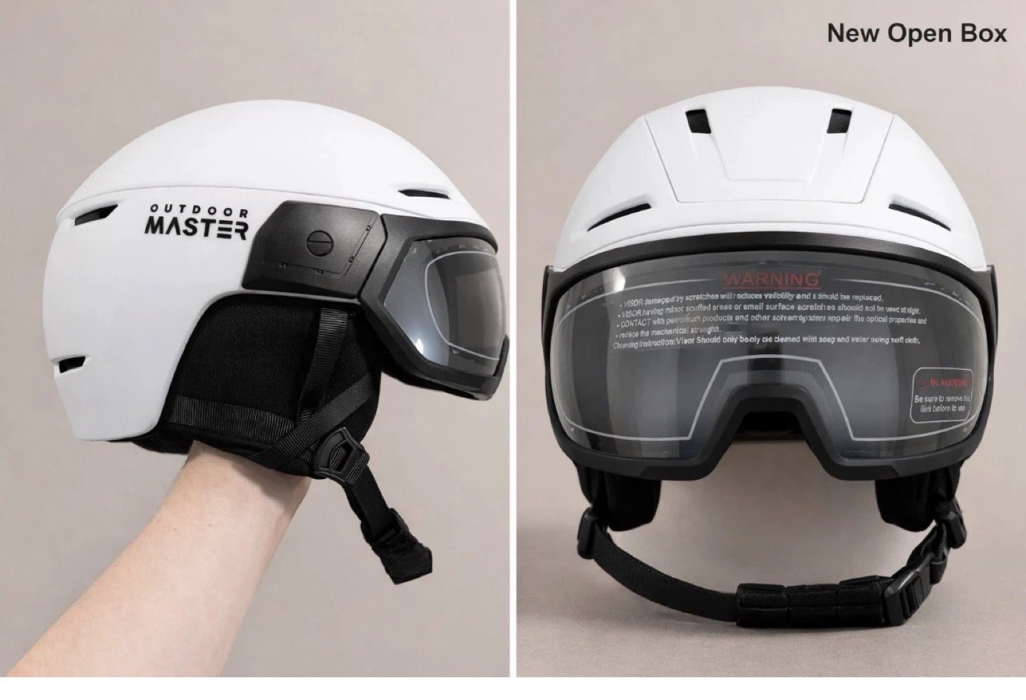 Outdoor Master White Ski Helmet with Visor - Size M - photo 2