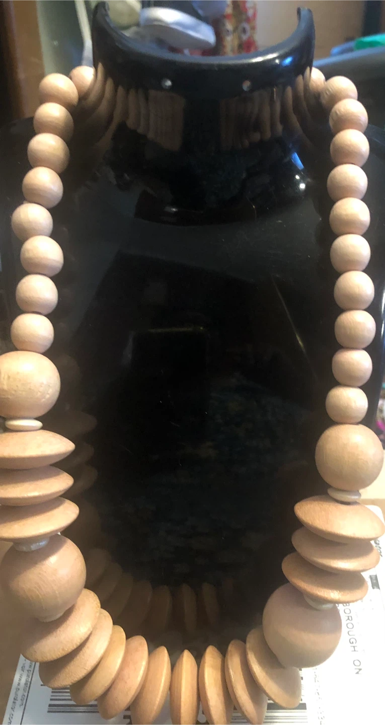 Wooden Beaded Statement Necklace