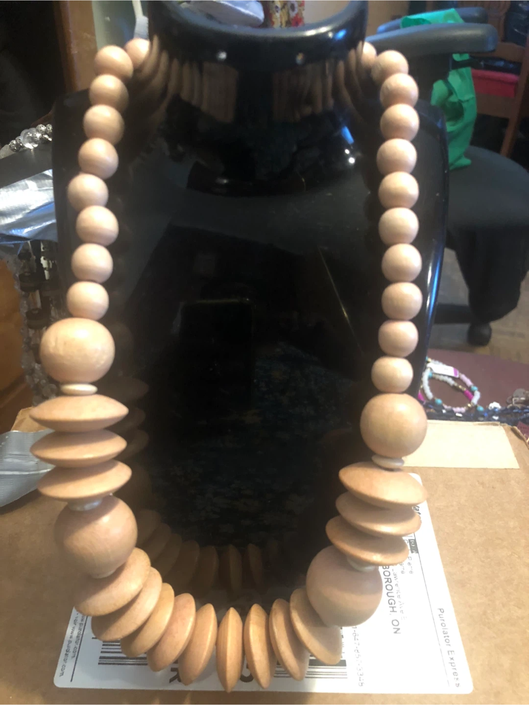 Wooden Beaded Statement Necklace - photo 2