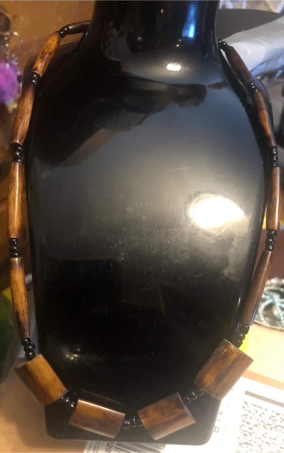 Brown Wooden Bead Necklace - photo 2