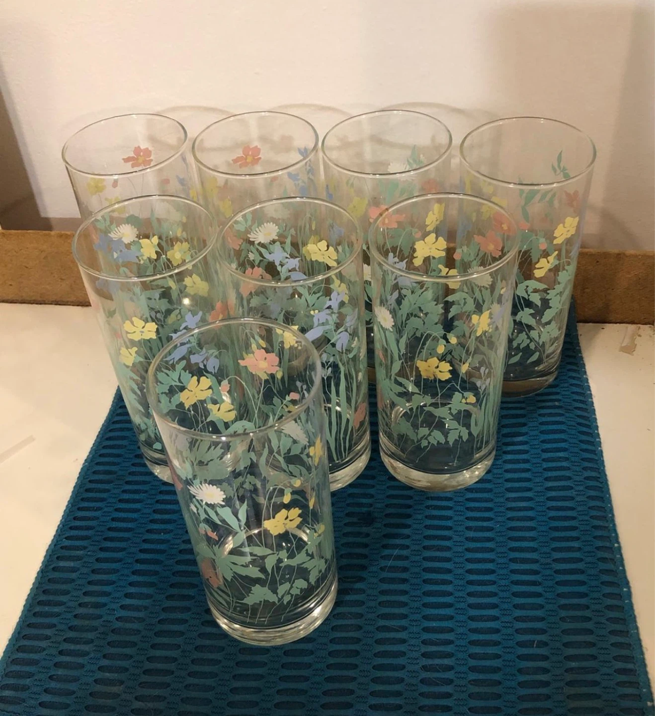 Set of 8 Vintage Floral Tumbler Glasses - photo 2