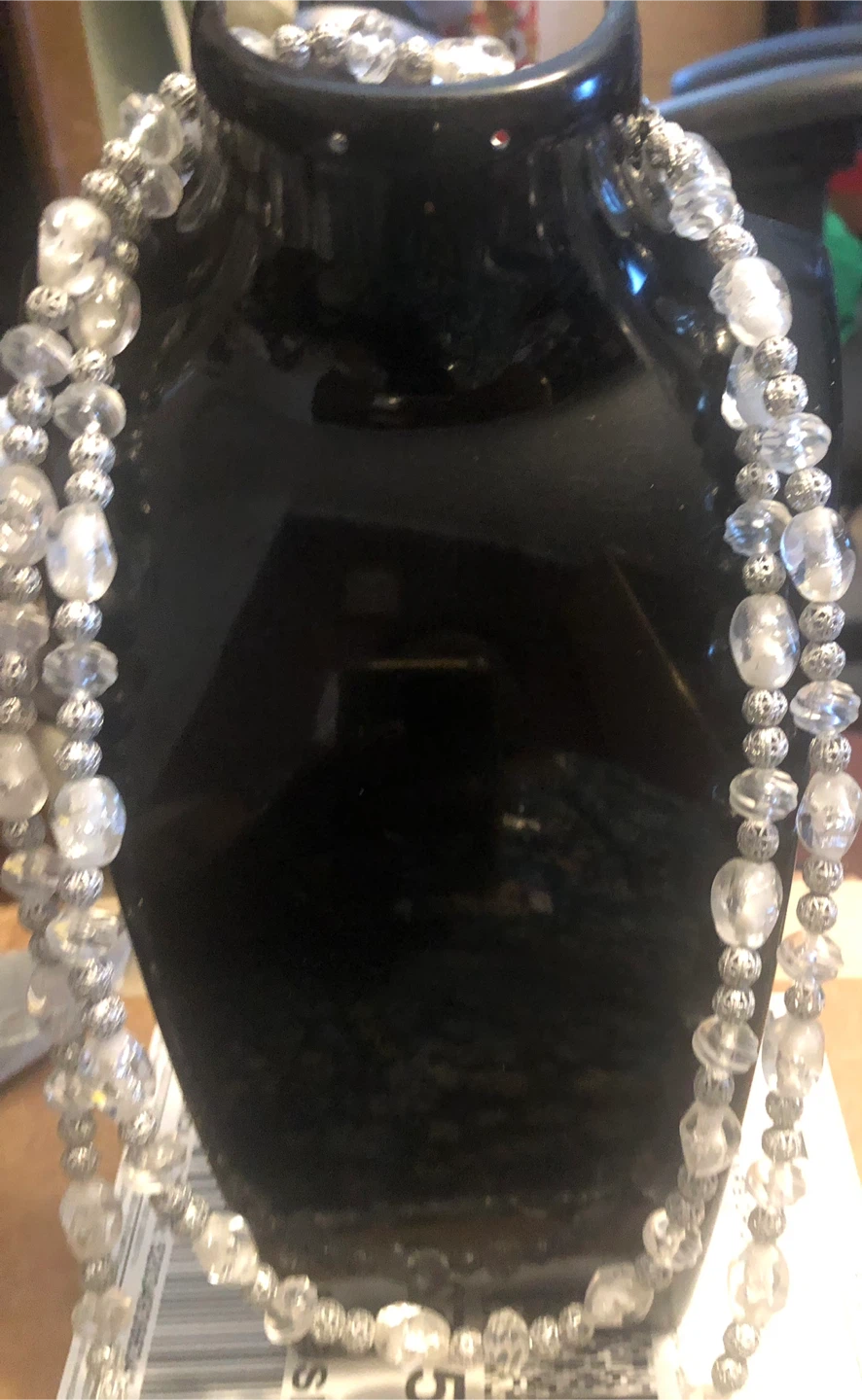 Clear and Silver Beaded Necklace - photo 3