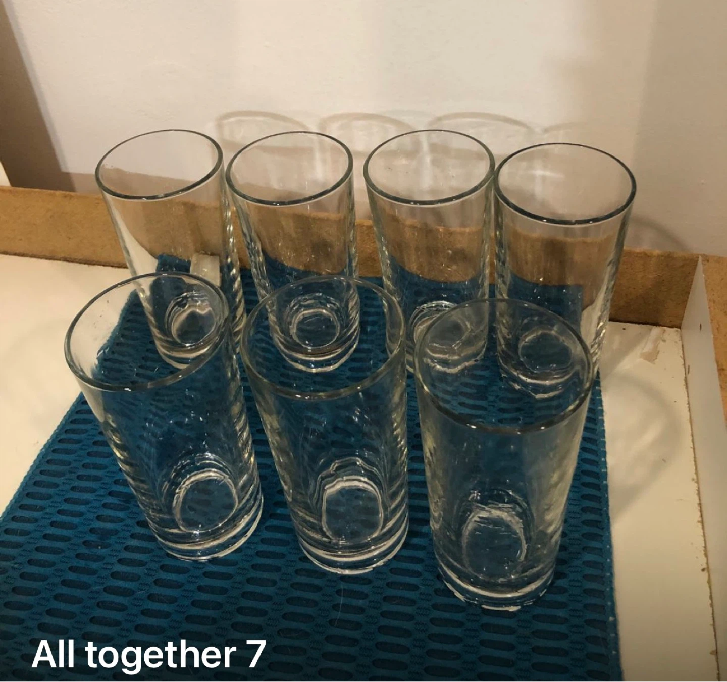 Set of 7 Clear Drinking Glasses - photo 2