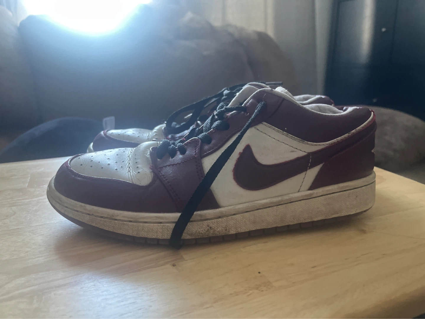 Air Jordan 1 Low Burgundy White Sneakers