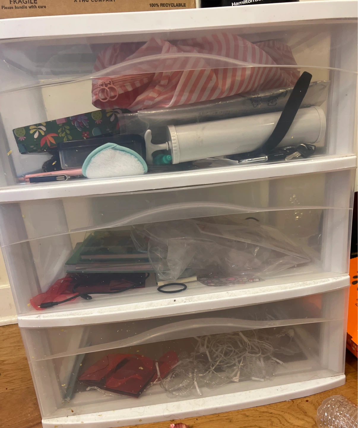 Clear 3-Drawer Storage Organizer