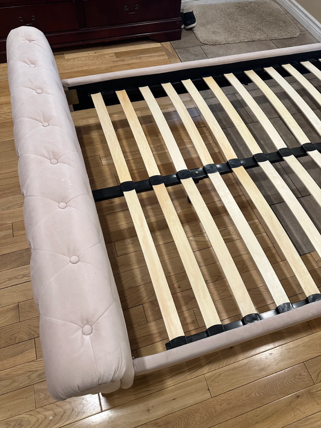 Structube Pink Moss Velvet Double Size Bed (CAN DELIVER) - photo 5