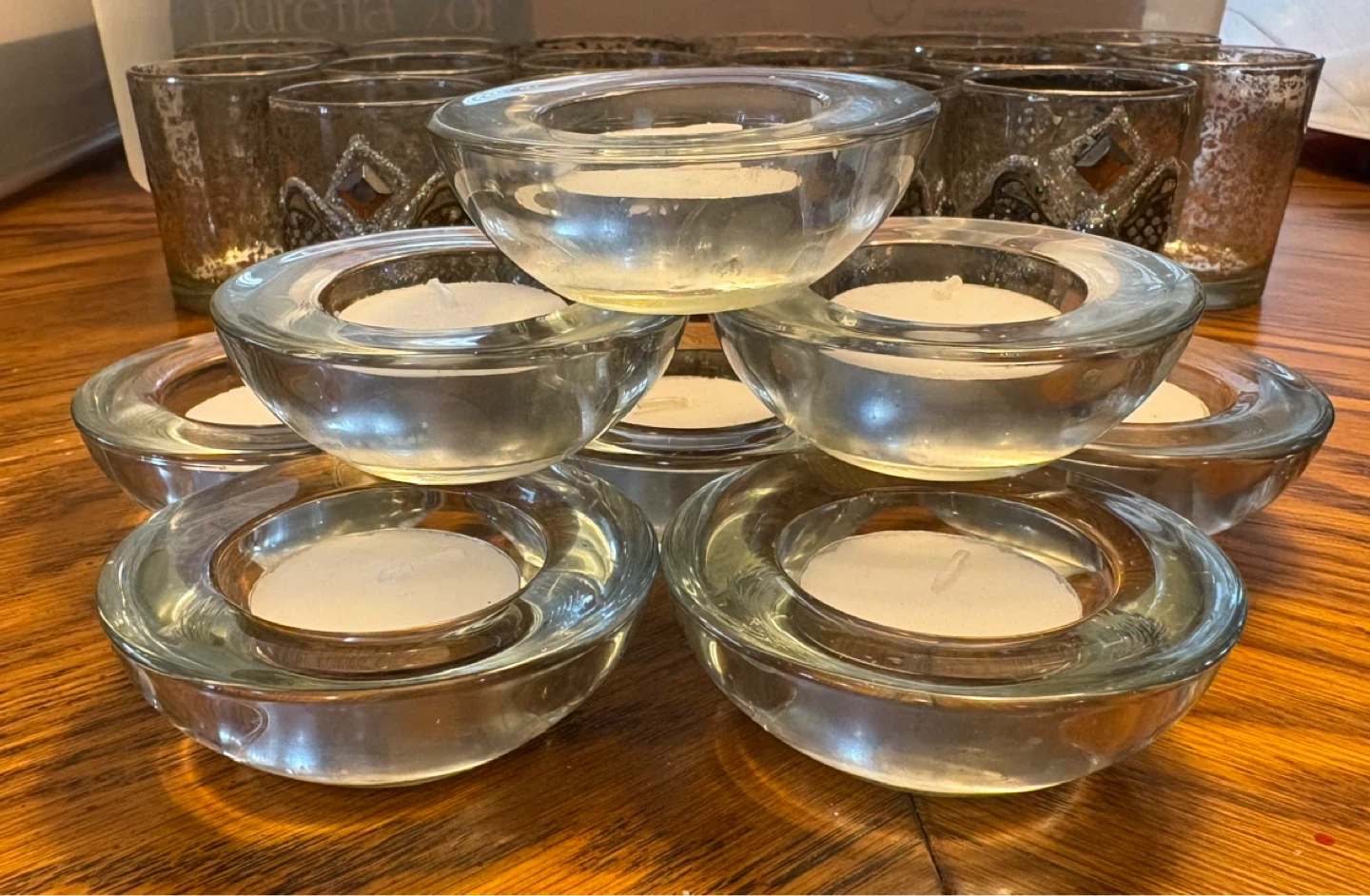 ✨✨Glass Tea Light Holders with Candles