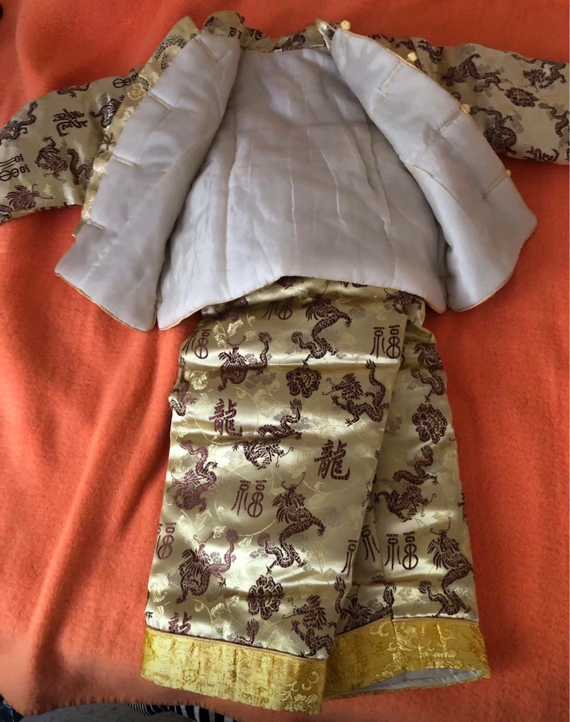 Kids Dragon Print Silk Pajamas Set - photo 2
