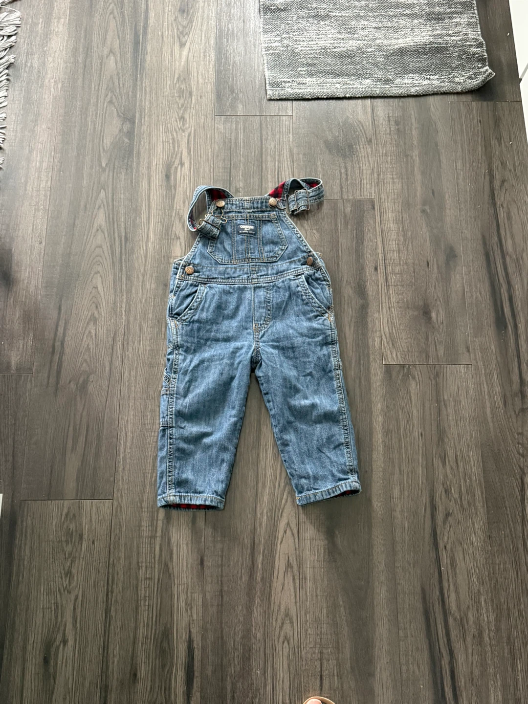 OshKosh B'gosh baby denim jumpsuit with plaid lining