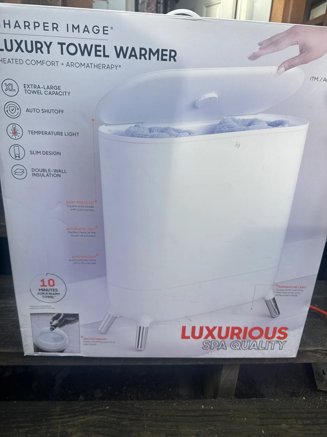 Sharper Image Luxury Towel Warmer - Heated + Aromatherapy