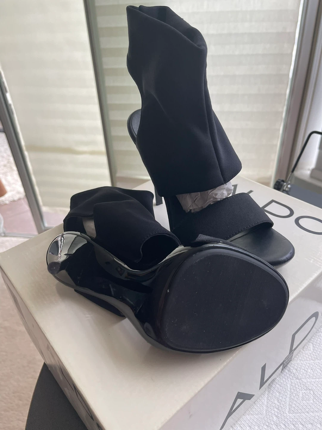 ALDO Black Sock Boot Heels - photo 2