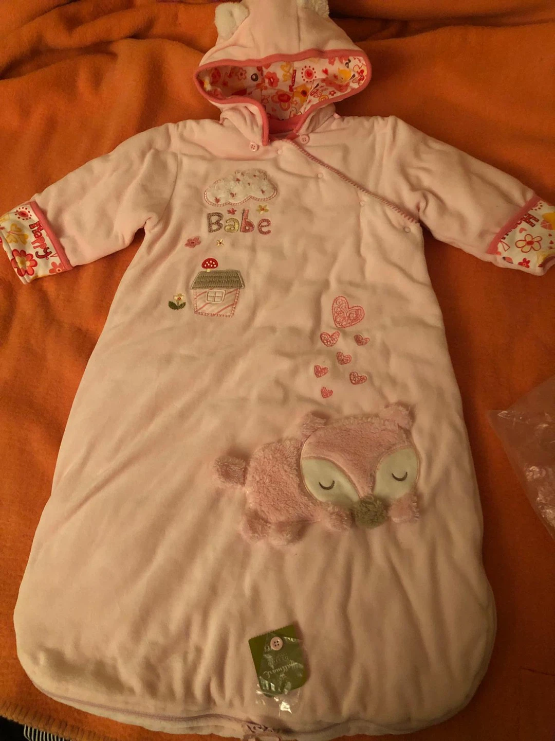 Large Hallmark Design Collection Babies Pink Fleece Sleeping Bag