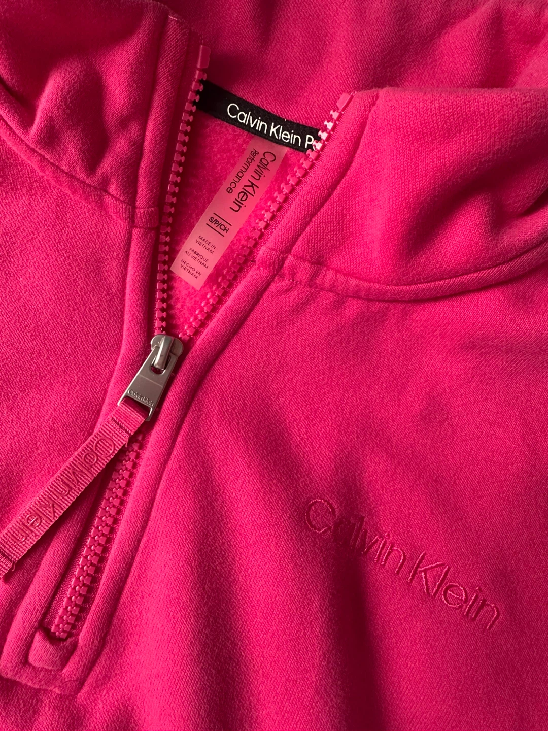 Calvin Klein Performance Pink 1/4 Zip Sweatshirt Size S/CH