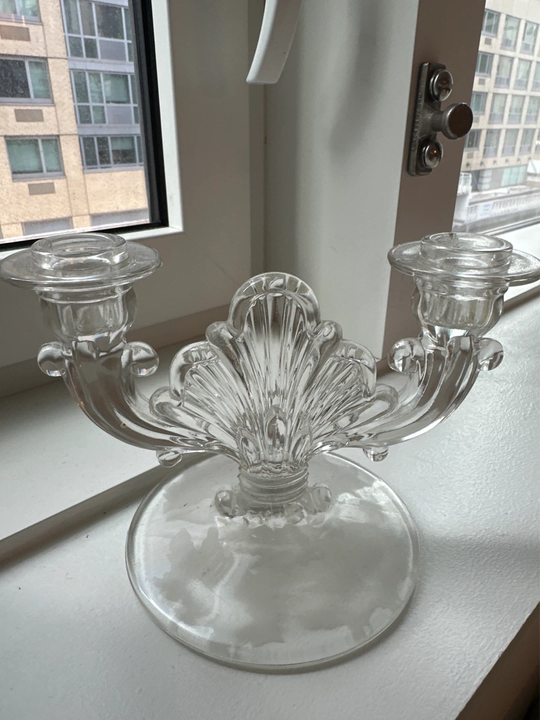 Vintage Glass Taper Candle Holder